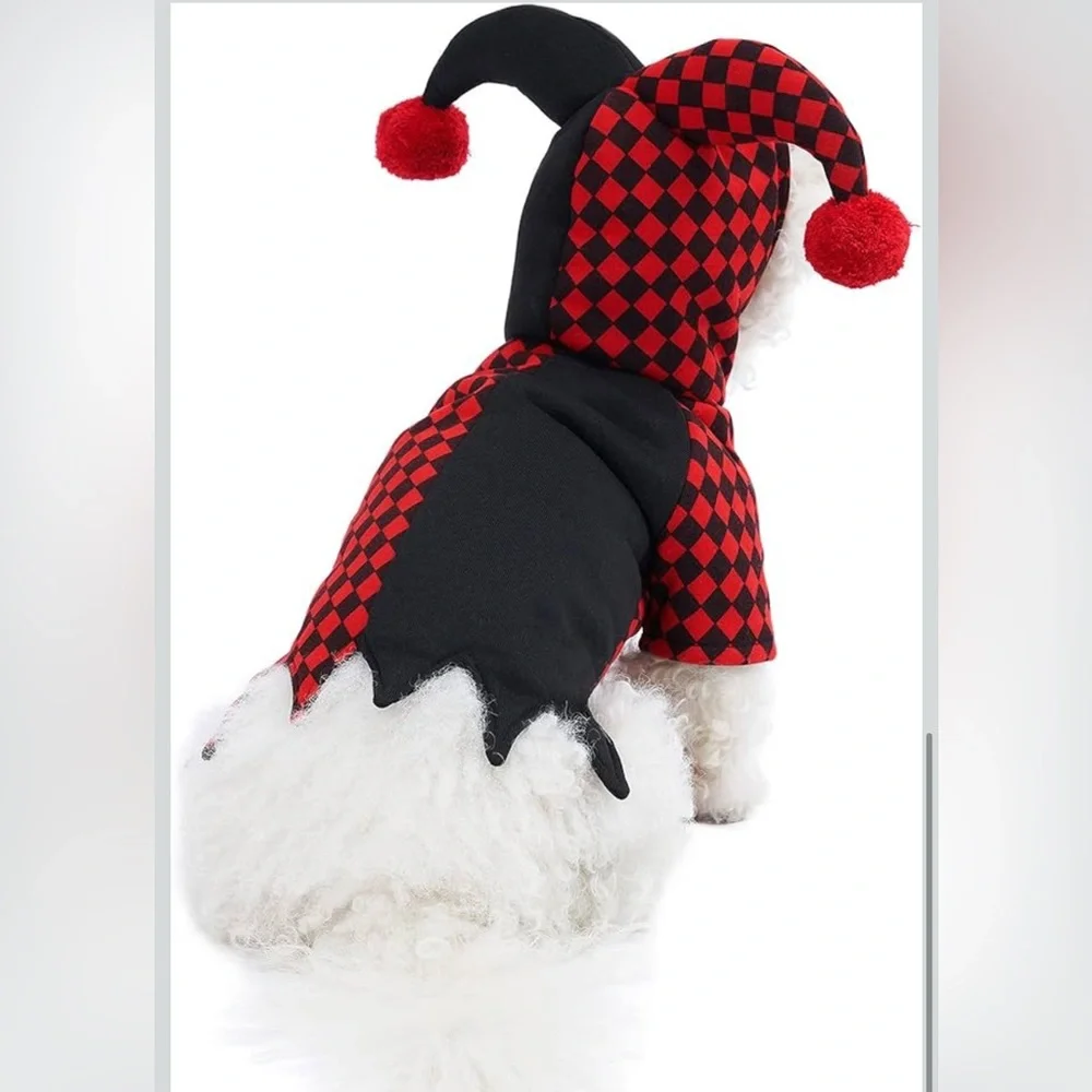 Red and Black Jester Dog Costume
